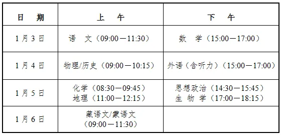 2025年青海新高考八省聯(lián)考時(shí)間表(附各科目考試時(shí)間具體安排)