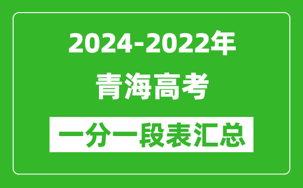 青海2024-2022近三年高考一分一段表匯總(2025參考)