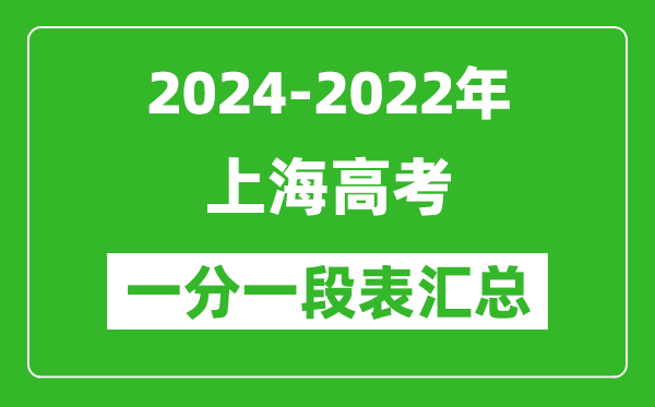 上海2024-2022近三年高考一分一段表匯總(2025參考)