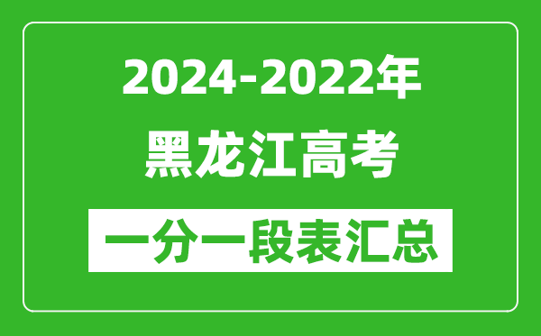 黑龍江2024-2022近三年高考一分一段表匯總(2025參考)