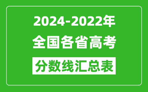 全國各省2024-2022近三年高考分?jǐn)?shù)線匯總表(2025參考)