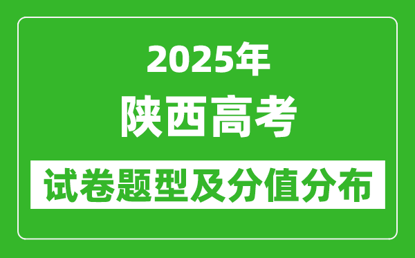 2025年陜西省新高考試卷結構,各學科試卷題型及分值分布