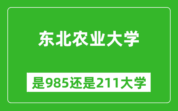 東北農(nóng)業(yè)大學(xué)是985還是211大學(xué)？