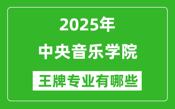 2025中央音樂學(xué)院王牌專業(yè)有哪些_中央音樂學(xué)院最好的專業(yè)排行榜