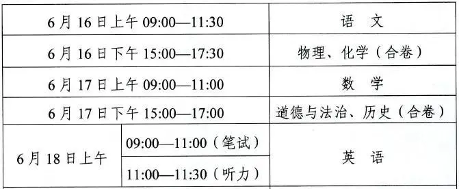 2025年甘肅中考時(shí)間是幾月幾號(hào),各科目具體時(shí)間安排